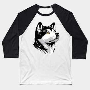 Stunning and Cool Akita Monochrome and Gold Portrait for Father's Day Baseball T-Shirt